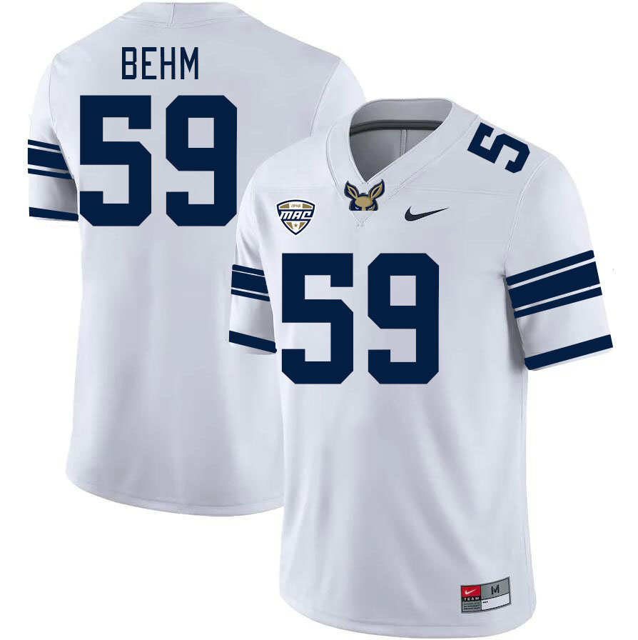 Men-Youth #59 Andrew Behm Akron Zips 2023 College Football Jerseys Stitched-White